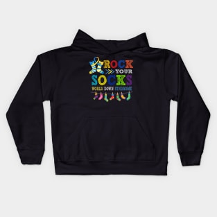 rock your socks world down syndrowe Kids Hoodie